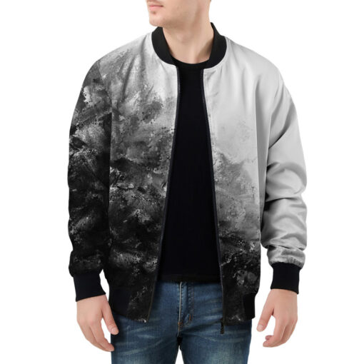 Black and White Men's Bomber Jacket