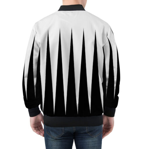 Black and White Stripes Men's Bomber Jacket - Image 2