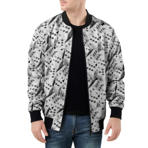 Black and White Dice Men's Bomber Jacket