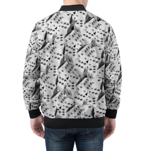 Black and White Dice Men's Bomber Jacket - Image 2