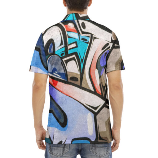 Street Art Graffiti Velvet Polo Shirt - Image 4