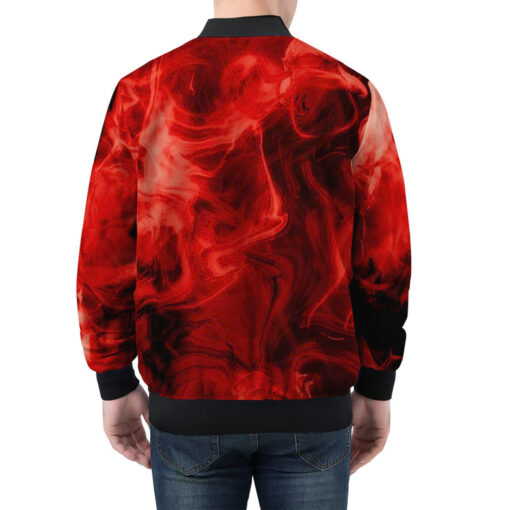 Red Neon Smoke Men's Bomber Jacket - Image 2