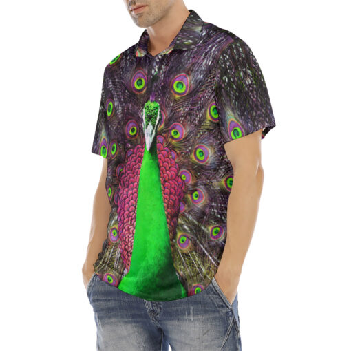 Peacock Plumage Velvet Polo Shirt