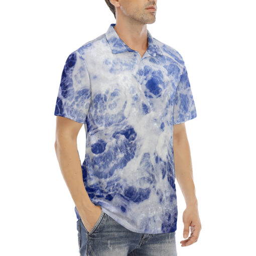 Sea Waves Velvet Polo Shirt - Image 3