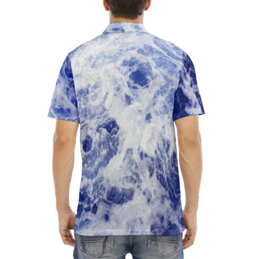 Sea Waves Velvet Polo Shirt - Image 4