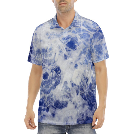 Sea Waves Velvet Polo Shirt - Image 2