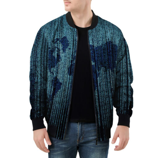 Digital World Map Men's Bomber Jacket