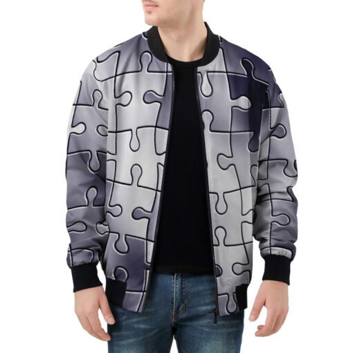 Puzzles Pattern Men's Bomber Jacket