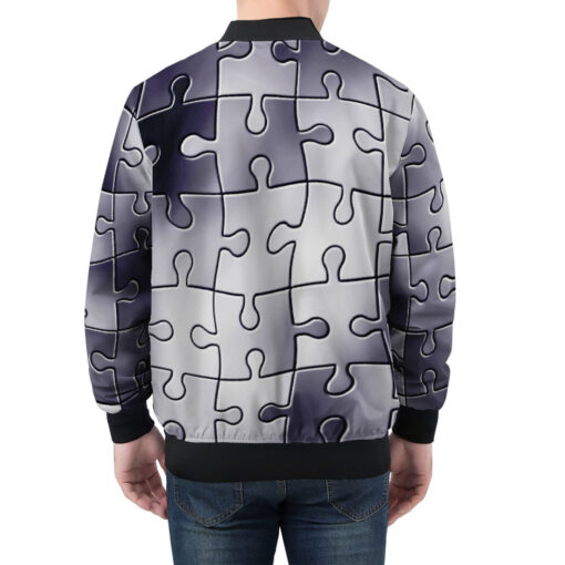 Puzzles Pattern Men's Bomber Jacket - Image 2