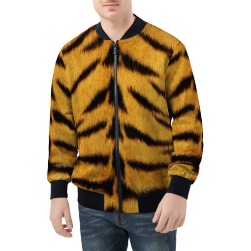 Tiger Pattern Men's Bomber Jacket - Image 3