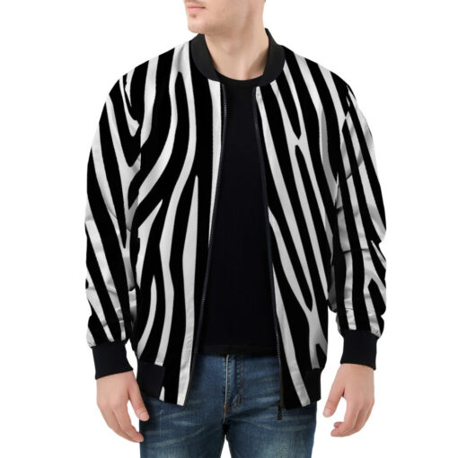 Zebra Pattern Men's Bomber Jacket