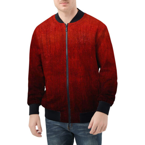 Black and Red Scuffs Men's Bomber Jacket - Image 3