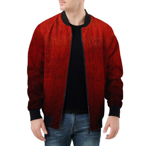 Black and Red Scuffs Men's Bomber Jacket