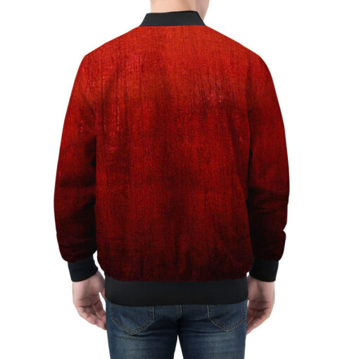 Black and Red Scuffs Men's Bomber Jacket - Image 2