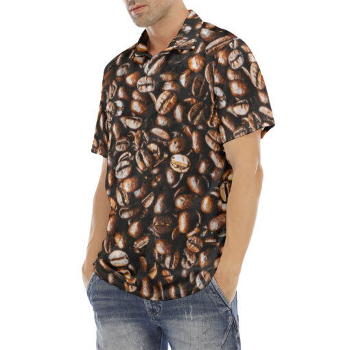 Coffee Texture Velvet Polo Shirt