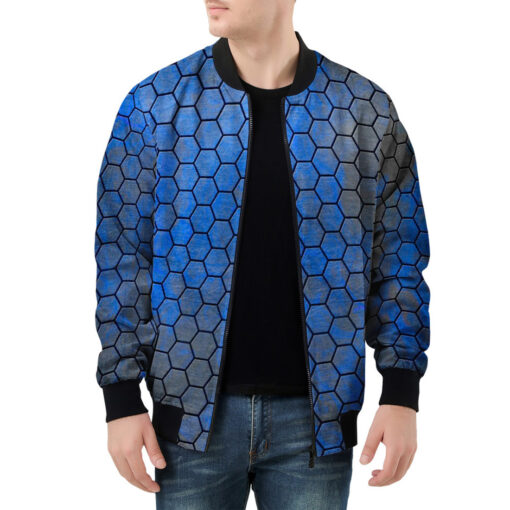 Blue Hexagons Men's Bomber Jacket