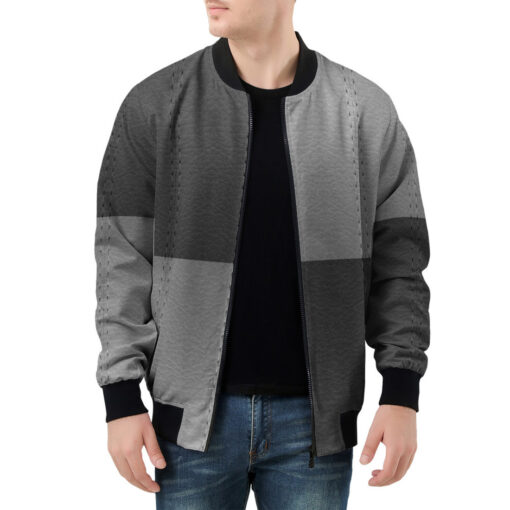 Dual Color Patchwork Men's Bomber Jacket