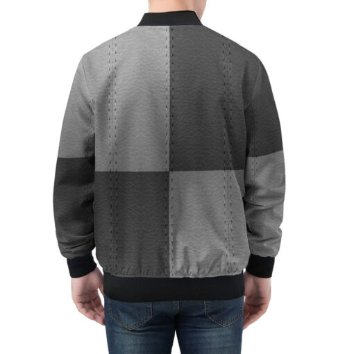 Dual Color Patchwork Men's Bomber Jacket - Image 2