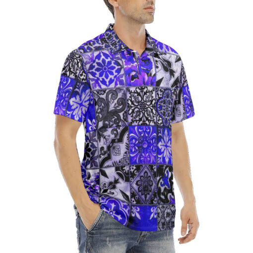 Ceramic Tile Velvet Polo Shirt - Image 3