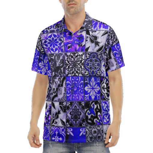 Ceramic Tile Velvet Polo Shirt - Image 2