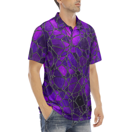 Stained Glass Velvet Polo Shirt - Image 3