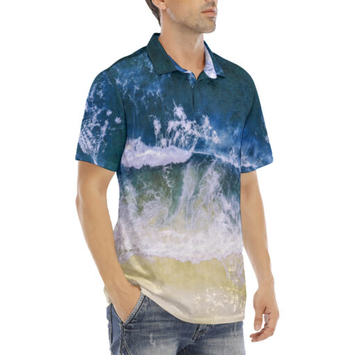 Sea Sand Velvet Polo Shirt - Image 3