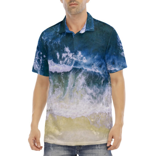 Sea Sand Velvet Polo Shirt - Image 2