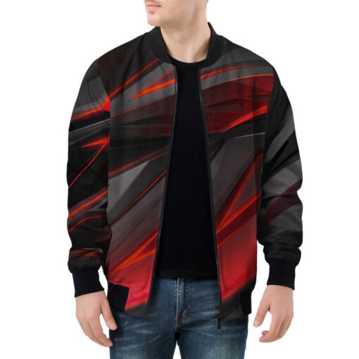 Geometry Red Stripes Men's Bomber Jacket