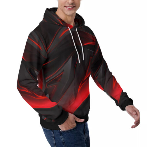 Geometry Red Stripes Men's Hoodie - Image 3