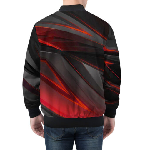 Geometry Red Stripes Men's Bomber Jacket - Image 2