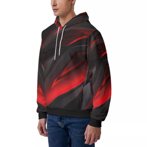 Geometry Red Stripes Men's Hoodie - Image 2