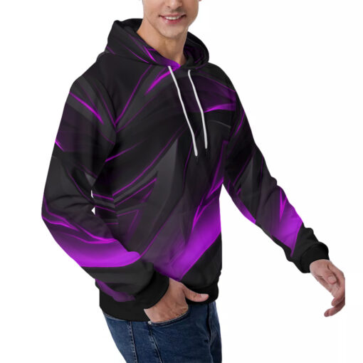 Geometry Violet Stripes Men's Hoodie - Image 3