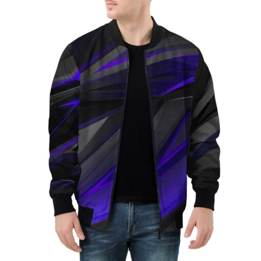 Geometry Blue Stripes Men's Bomber Jacket