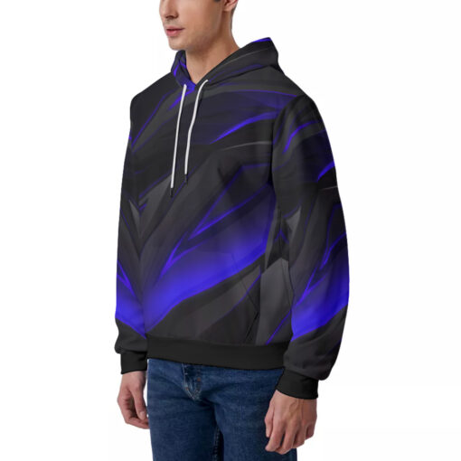 Geometry Blue Stripes Men's Hoodie - Image 2