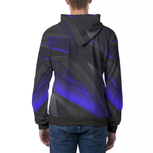 Geometry Blue Stripes Men's Hoodie - Image 4