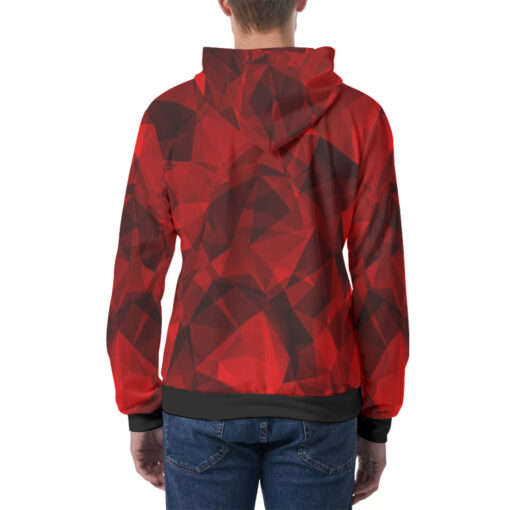 Red Polygons Men's Hoodie - Image 4