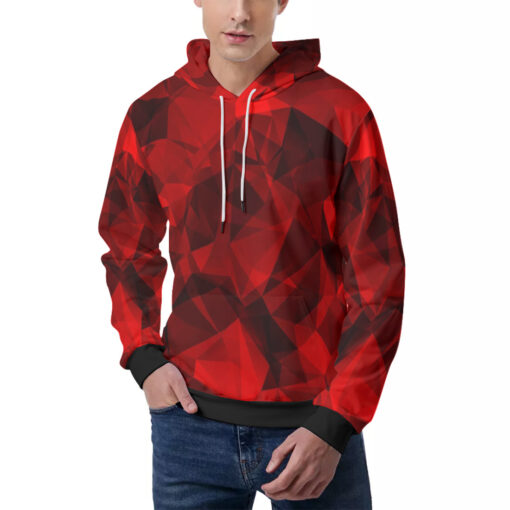 Red Polygons Men's Hoodie