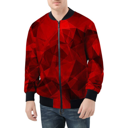 Red Polygons Men's Bomber Jacket - Image 3