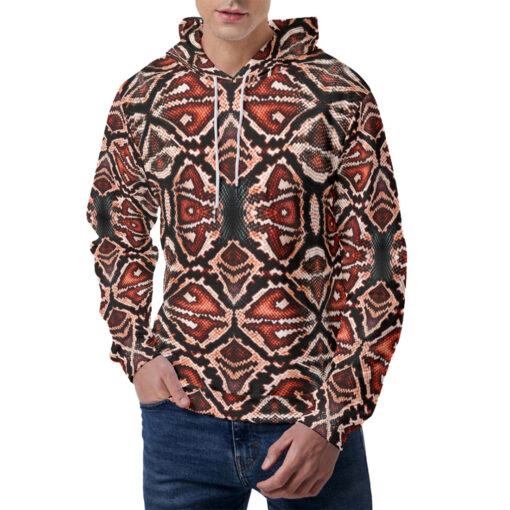 Red Snake Skin Men's Hoodie