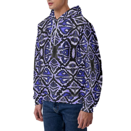 Blue Snake Skin Men's Hoodie - Image 2