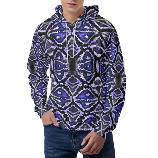 Blue Snake Skin Men's Hoodie