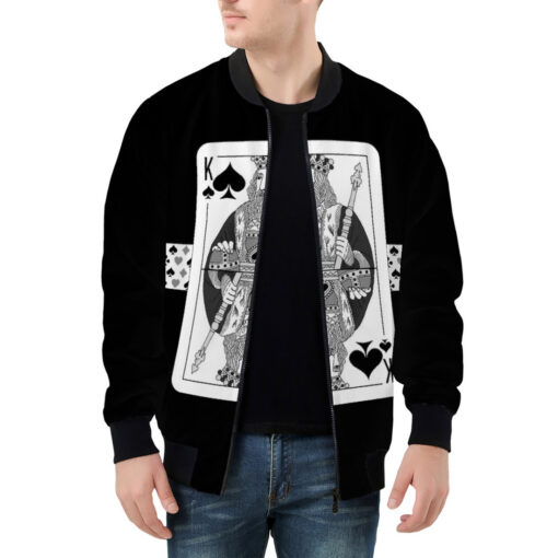 King of Spades Playing Cards Men's Bomber Jacket