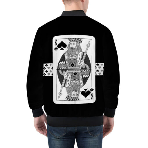 King of Spades Playing Cards Men's Bomber Jacket - Image 2