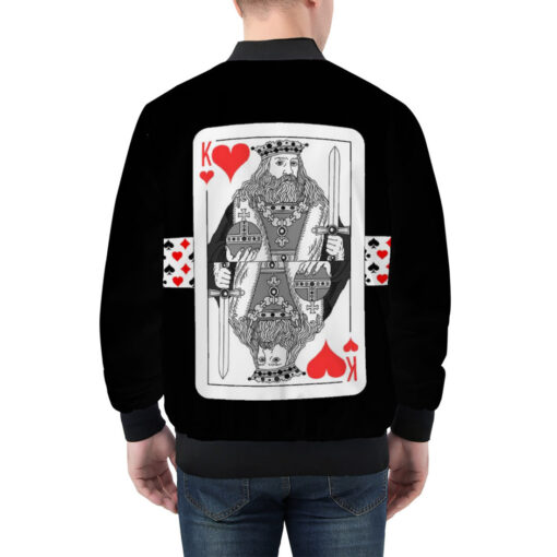 King of Hearts Playing Cards Men's Bomber Jacket - Image 2