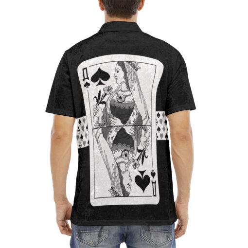 Queen of Spades Playing Cards Velvet Polo Shirt - Image 4