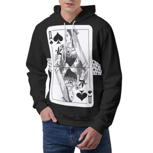 Queen of Spades Playing Cards Men's Hoodie