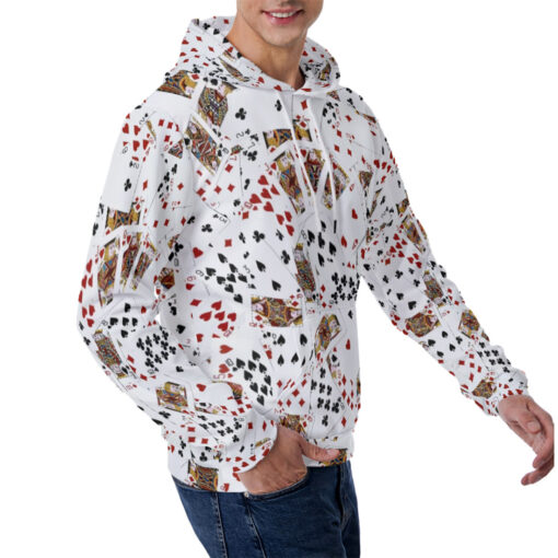 Royal Flush Playing Cards Men's Hoodie - Image 3