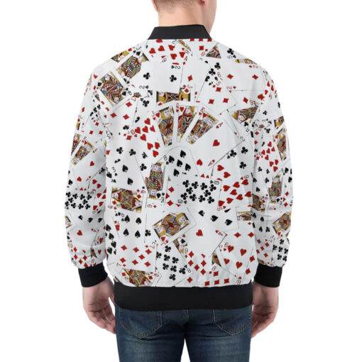 Royal Flush Playing Cards Men's Bomber Jacket - Image 2