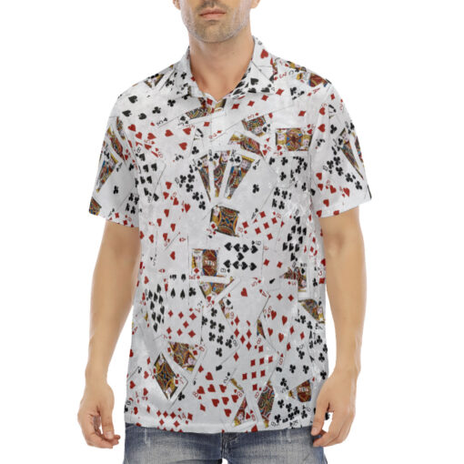 Royal Flush Playing Cards Velvet Polo Shirt - Image 2