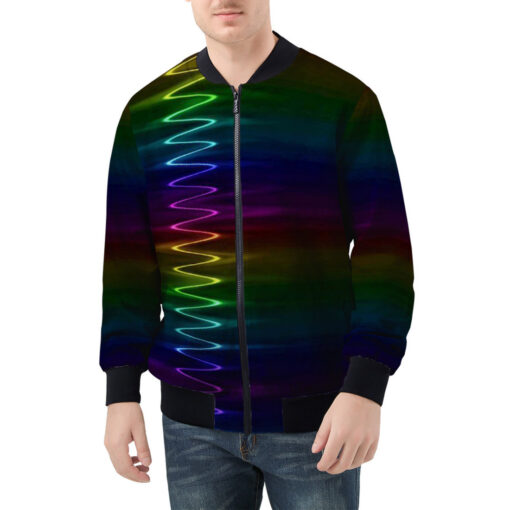 Spectrum Waves Men's Bomber Jacket - Image 3